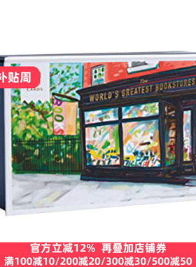 World's Greatest Bookstores 世界上伟大的书店 手绘明信片 100张 英文原版