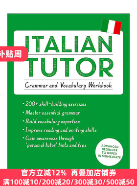 原版 Teach Yourself Italian Tutor Grammar and Vocabulary Workbook 自学意大利语 语法和词汇练习 进口原版书籍