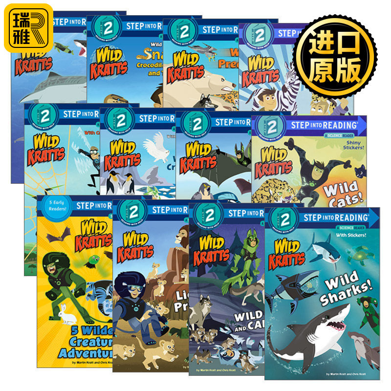 英文原版 Wild Kratts 动物兄弟 12册 PBS教育科幻科幻动画版 Step into Reading 2 美国企鹅兰登英语经典分级读物绘本 第二阶段
