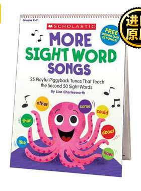 英文原版 More Sight Word Songs Flip Chart 学乐儿童启蒙学习教学地板书 活动挂图 韵文童谣歌曲 英文版 进口英语原版书籍