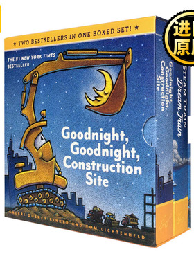 晚安工地上的车 2册套装 文原版绘本 Goodnight Goodnight Construction Site and Steam Train 全英文版进口原版英语书籍