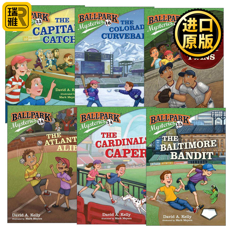 英文原版 Ballpark Mysteries 棒球场之谜系列13-18册 儿童推理章节桥梁故事书 David A. Kelly 英文版 进口英语原版书籍