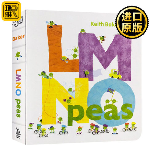 英文原版绘本 LMNO Peas 豌豆系列 从A到Z的字母大冒险 儿童英语启蒙认知字母纸板书 全英文版 Keith Baker 进口原版英语书籍
