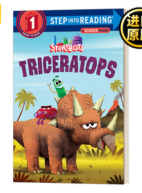 三角龙 美国企鹅兰登英语经典分级阅读读物 第一阶段 英文原版 Step into Reading 1 Triceratops StoryBots 书屋系列绘本 书籍