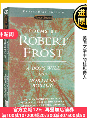 罗伯特弗罗斯特诗歌集 英文原版 Poems by Robert Frost 少年的意志和波士顿以北A Boy's Will and North of Boston 进口英语书籍
