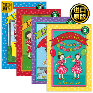 玲玲和婷婷4册 Grace Lin Ling 真不是一模一样 Ting 一起过生日 英文版 and