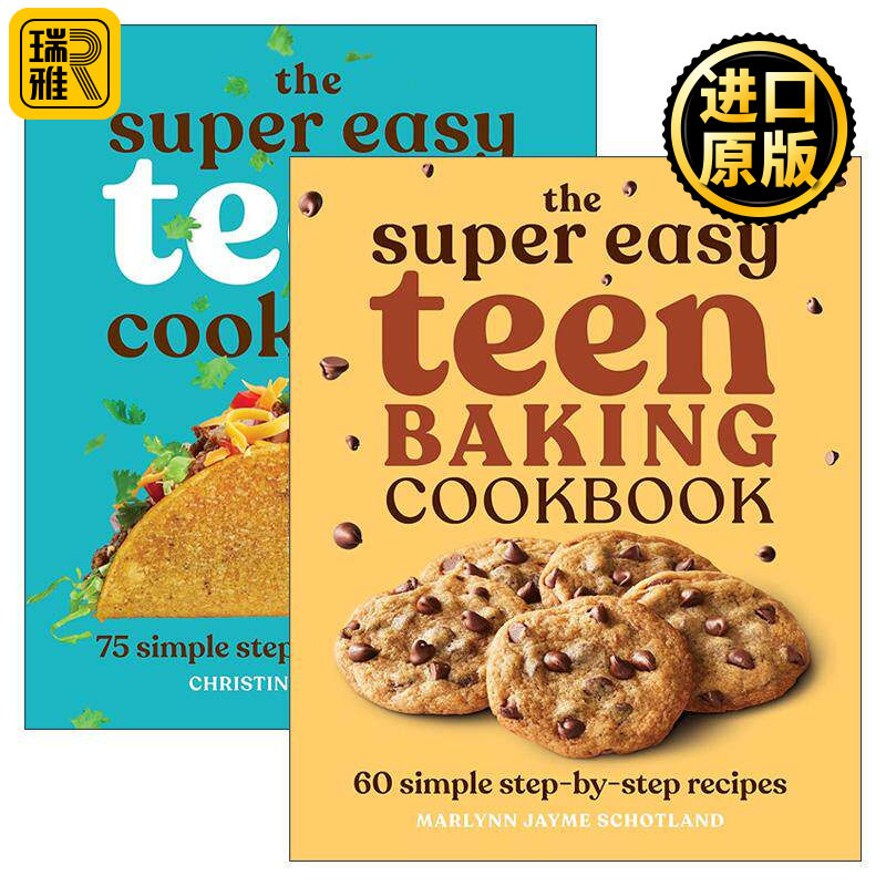 英文原版 Super Easy Teen Cookbooks 超级简单的青少年食谱系列2册 60种甜点美食分步指南/75种美食烹饪分步指南 英文版 进口书籍