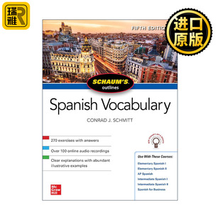 原版 Schaum's Outline of Spanish Vocabulary 全美经典学习指导系列 西班牙语词汇 第5版 进口原版书籍