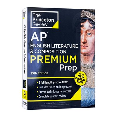 英文原版 Princeton Review AP English Literature & Composition Premium Prep 25th Edition 普林斯顿评论AP英语文学与写作2025