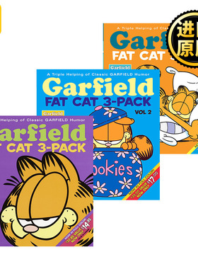 加菲猫 英文原版 漫画3卷 Garfield Fat Cat Volume 1-3 儿童英语读物 吉姆戴维斯 英文版 进口英语书籍