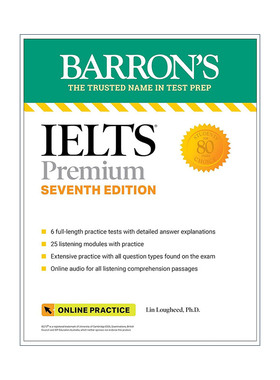 英文原版 IELTS Premium 6 Practice Tests+Comprehensive Review+Online Audio Seventh Editio 巴朗雅思备考6套试题+含在线音频