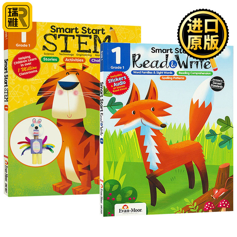 聪慧启蒙系列 英语阅读与写作 科学练习册 一年级 英文原版 Smart Start Read and Write STEM Grade 1 美国加州小学教辅 英文版