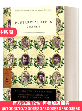 普鲁塔克生平1 英文原版 Plutarch's Lives Vol.1 英文版 Plutarch 进口英语原版书籍