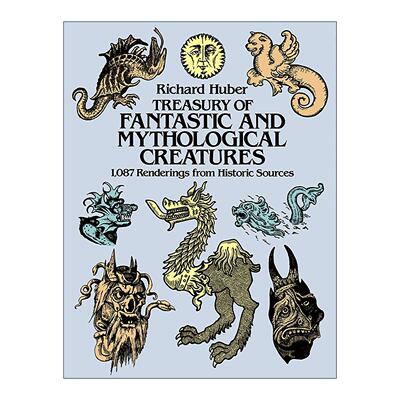 英文原版 Treasury of Fantastic and Mythological Creatures 奇妙与神话生物宝库 百科全书式装饰设计插画集 进口英语原版书籍