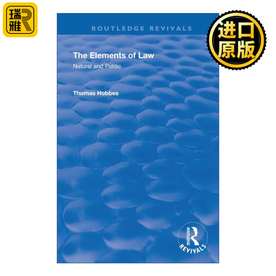 The Elements of Law 法律要义 自然法与民约法 霍布斯 Routledge复兴系列