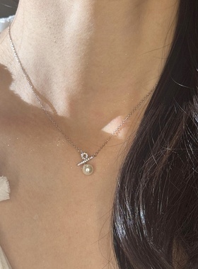 百分比符号项链小众设计珍珠ins