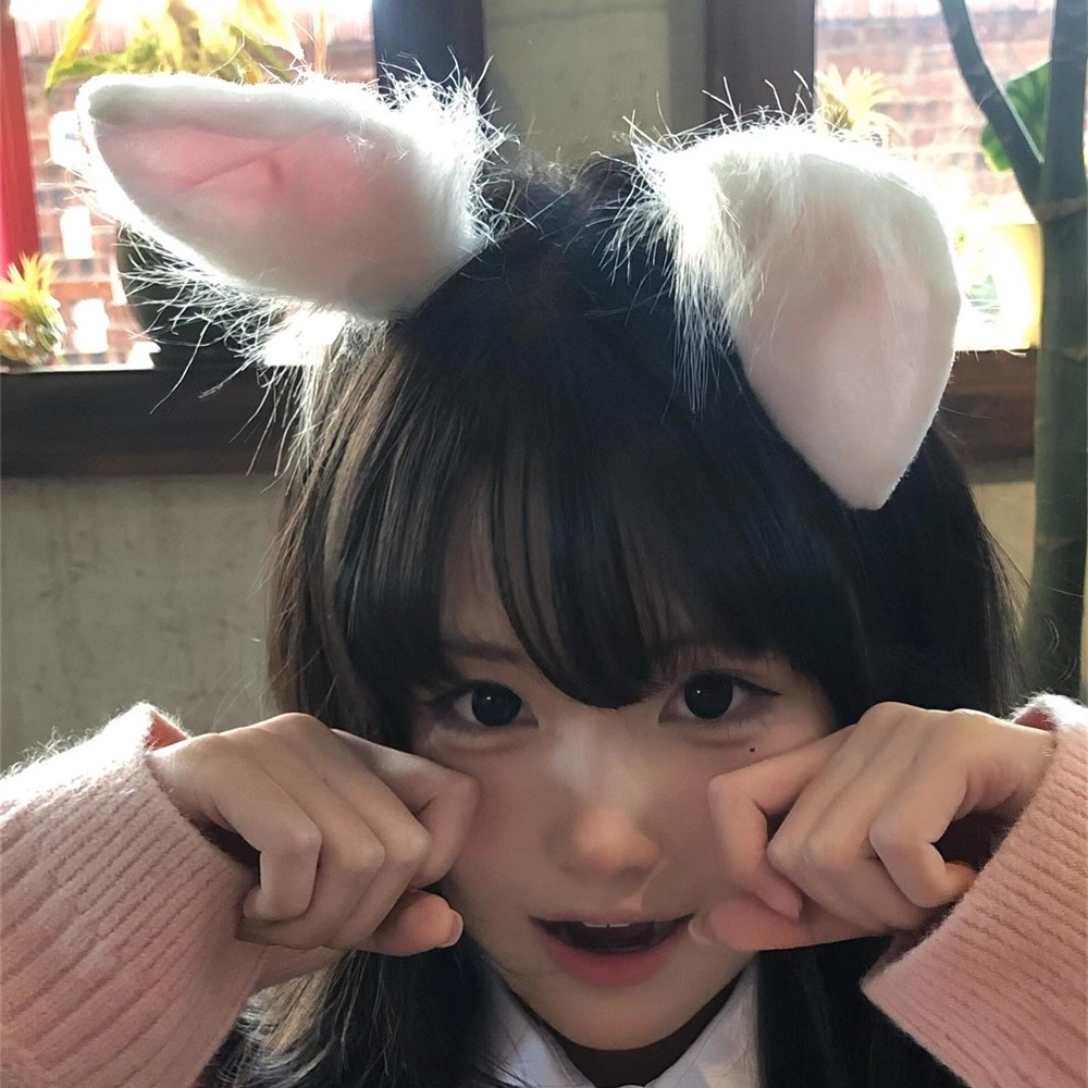 zoozmini毛茸茸兔子耳朵发夹发卡女仿真兽耳搞怪发饰超萌可爱头饰