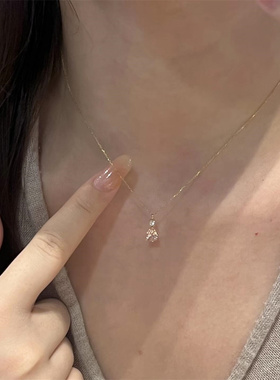 清冷感爆闪水滴项链配饰韩系简约