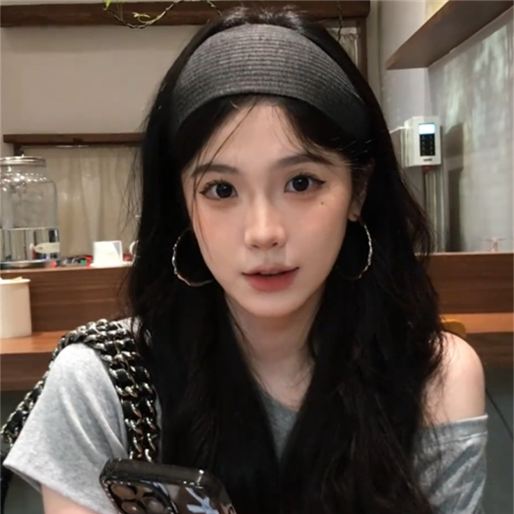 易梦玲同款针织宽边发箍高颅顶