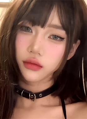 甜酷辣妹黑色项链小众高级