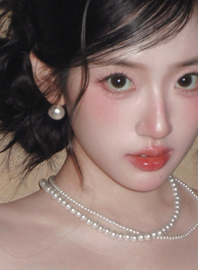 双层珍珠女叠戴小米珠锁骨链高级