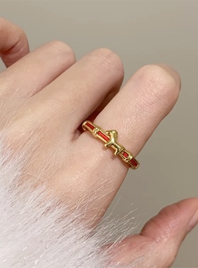 红绳金马戒指本命年生肖马指环