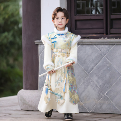 男童汉服拜年服冬装加绒儿童