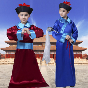 儿童清朝古装男太监服装公公表演服兵服官服总管侍卫大臣汉服古风