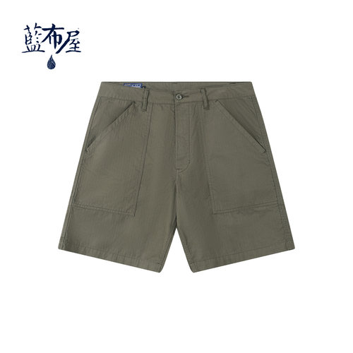 复古鱼骨纹后勤面包军短裤OG107S