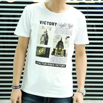 清仓捡漏短袖纯棉t恤圆领潮男士