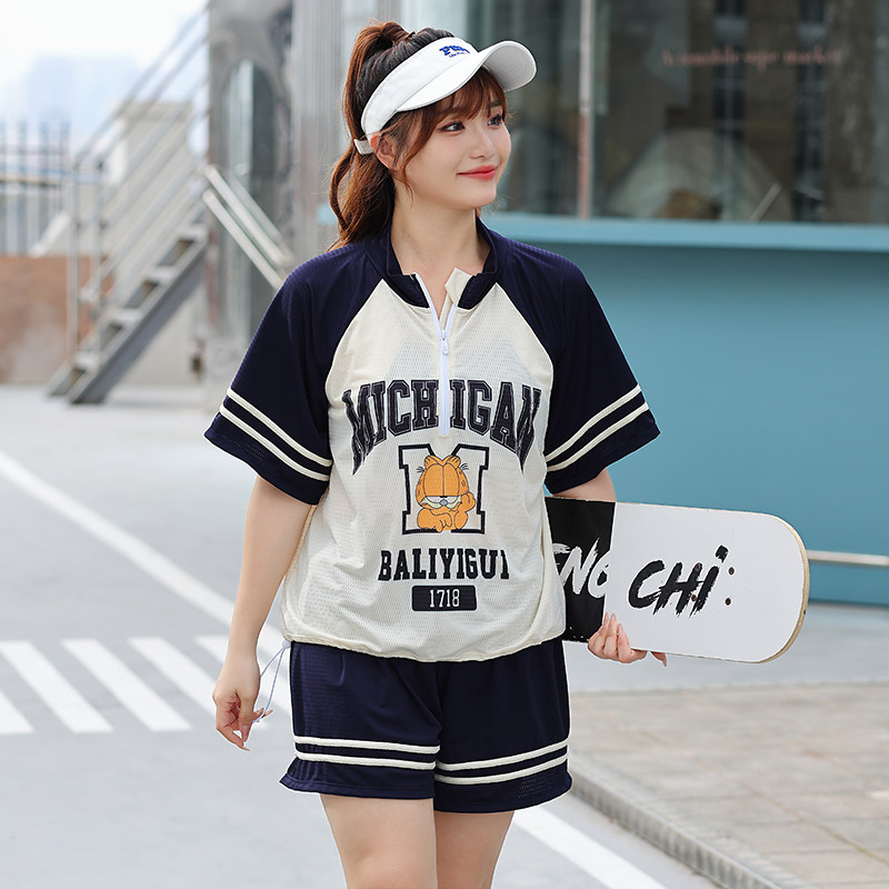 泳衣女款分体三件套罩衫保守大码胖mm微胖女孩遮肉高级感温泉泳装