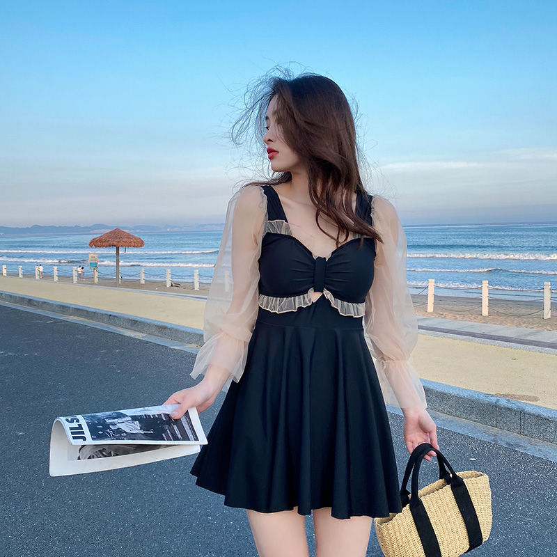 泳衣女连体显瘦遮肚微胖女孩大码胖mm保守长袖2026新款高级感泳装