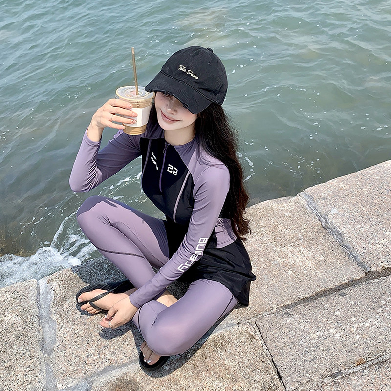 女连体裙式运动显瘦遮肚泳衣