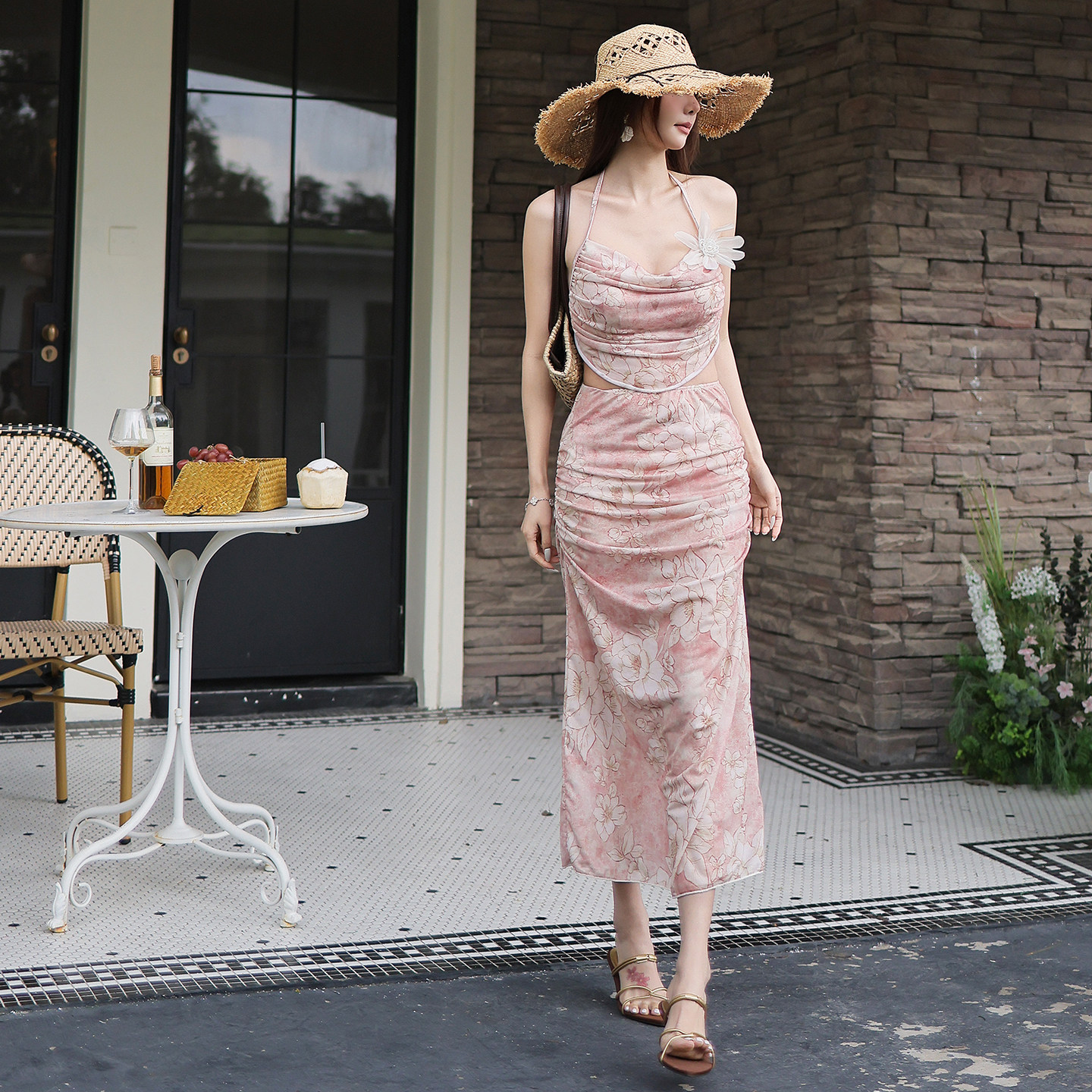 泳衣女款分体三件套长裙性感小胸聚拢钢托绝美高级感2026新款温泉