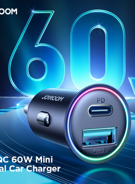 Joyroom 60W Car charger fast chargin车载充电器PD30W快充QC3.0