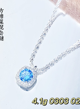 足银999纯银方糖菜花套链女款轻奢小众设计感锁骨链送女友礼物