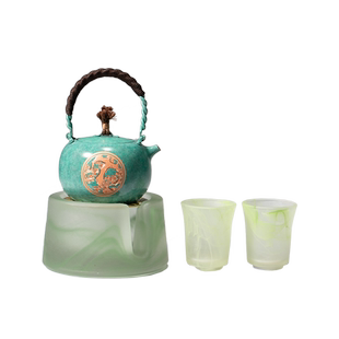 朱炳仁铜放轻松没烦恼铜壶茶器套装女生礼物围炉煮茶