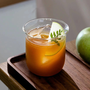 胖胖扩口圆底杯商用加厚高硼硅玻璃防爆耐热可爱拿铁咖啡杯300ml