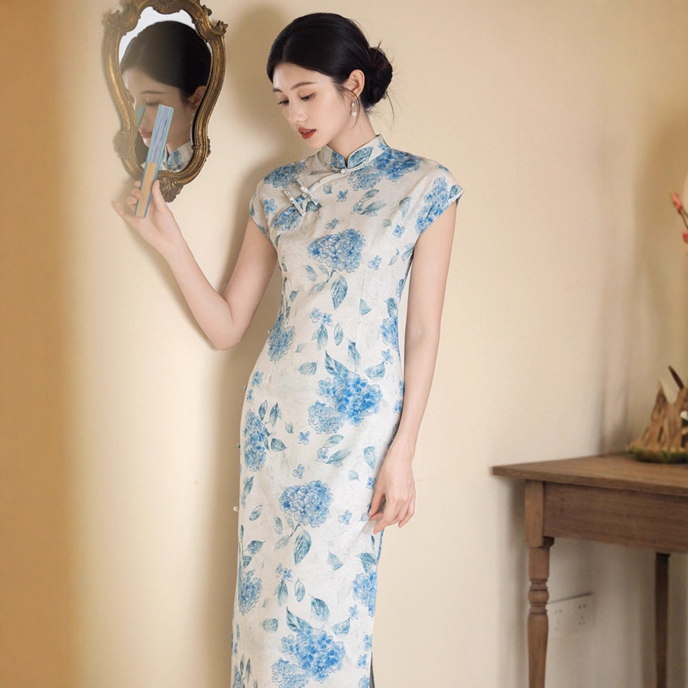 靓依铺2025小个子国风立领盘扣改良版旗袍女夏季新中式修身显瘦
