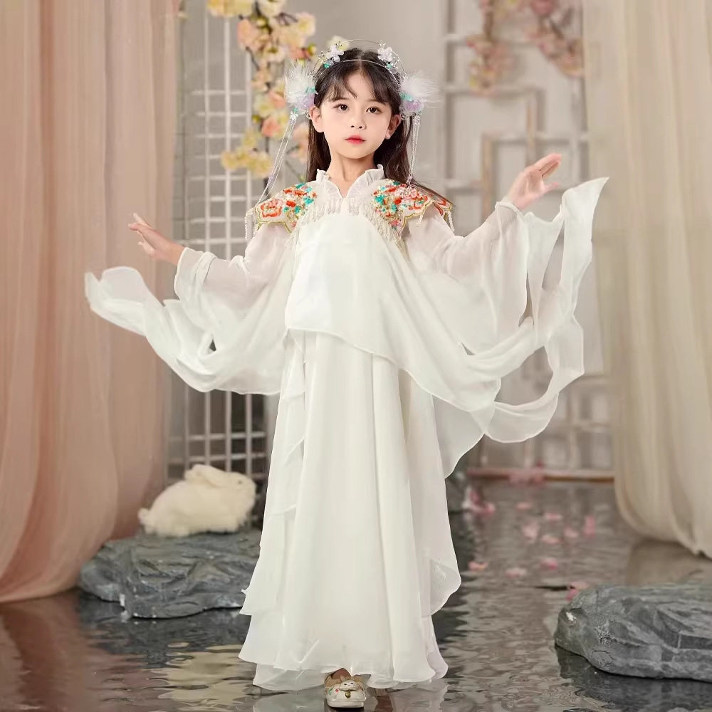 原创汉服女童2026新款儿童古风改良襦裙超仙古装中国风女宝连衣裙