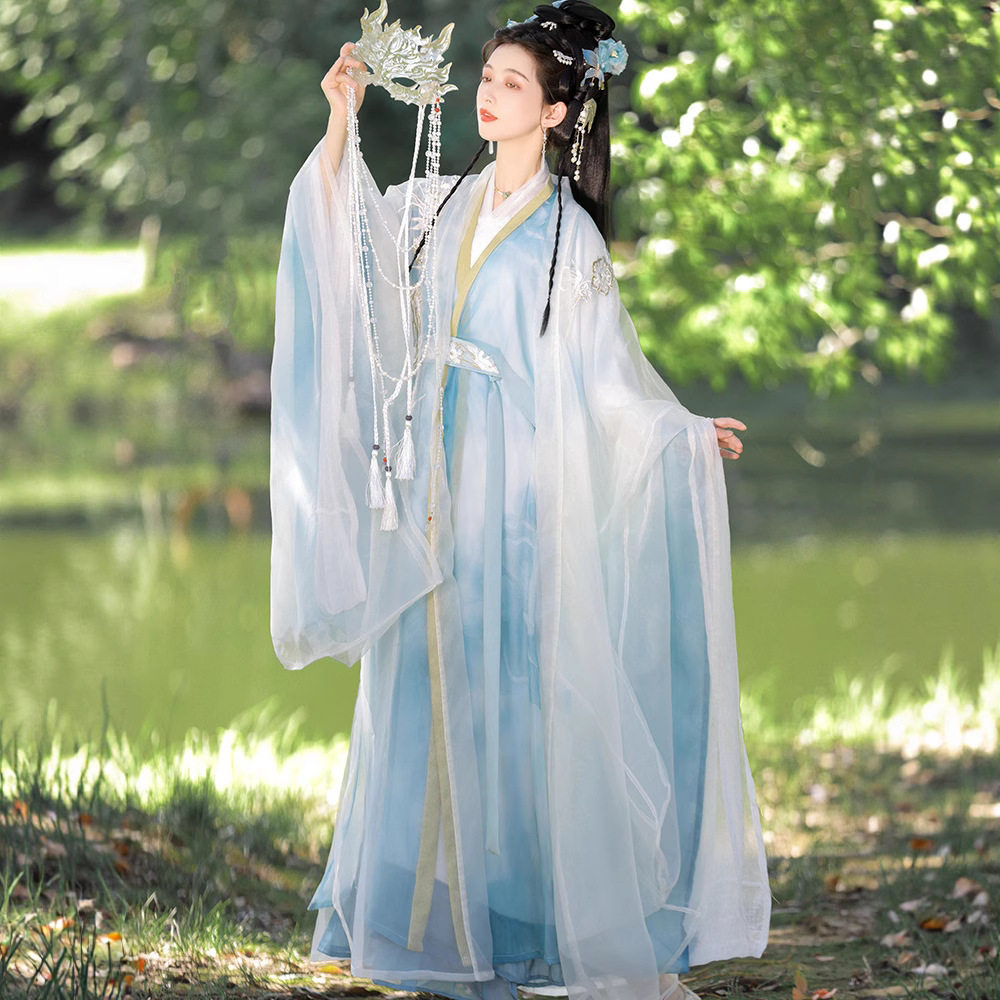 原创汉服女2026新款古装中国风唐制双层大袖衫直裾齐腰襦裙套装春