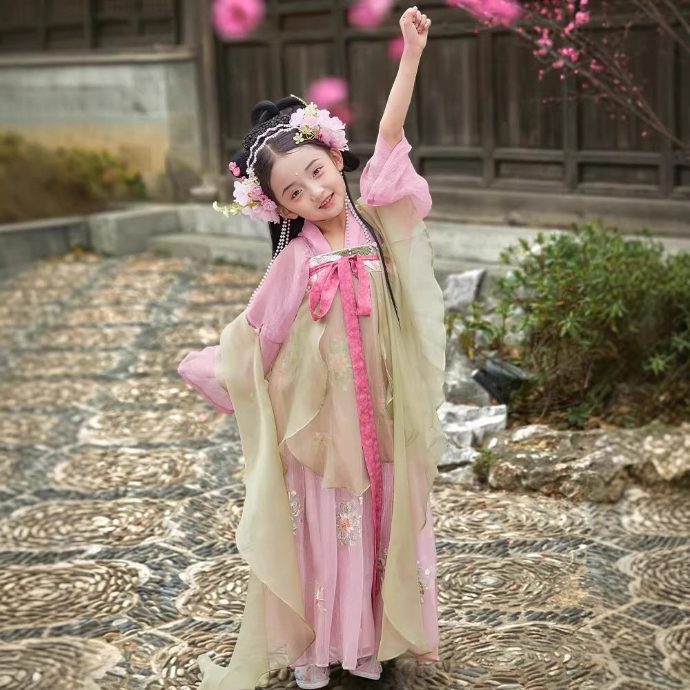 汉服女童2026新款改良齐胸襦裙女宝宝中国风超仙儿童古风日常古装
