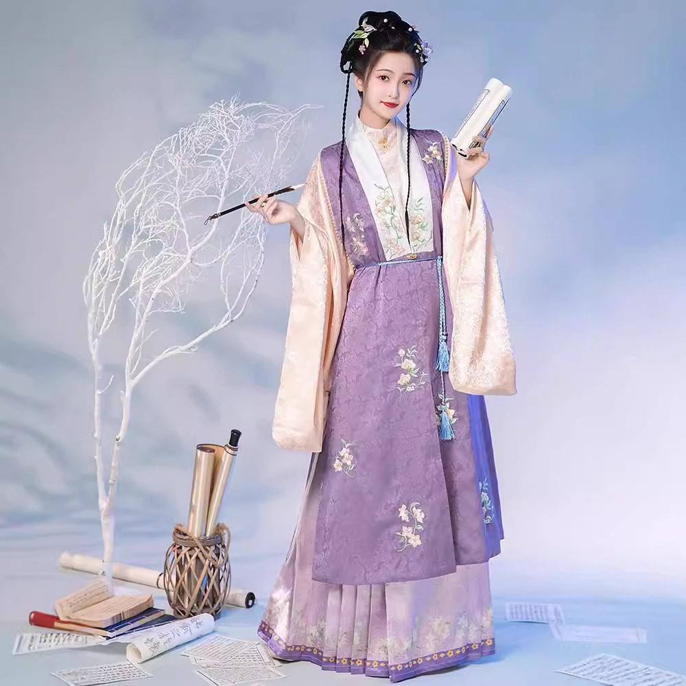 原创汉服女2026新款正品改良明制立领长袄比甲马面裙国风套装春秋
