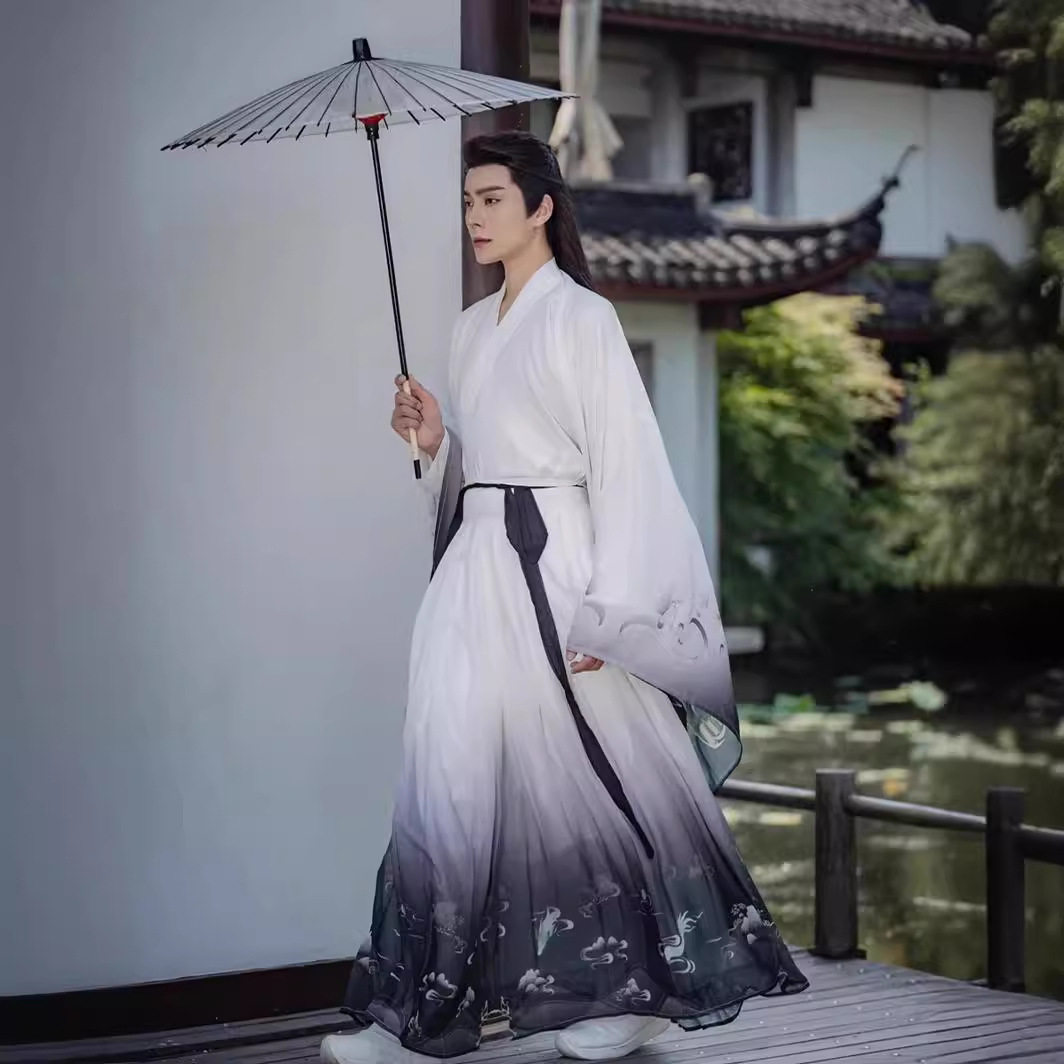 汉服2026新款魏晋古装广袖印花套装中国风男女情侣学生表演春夏秋