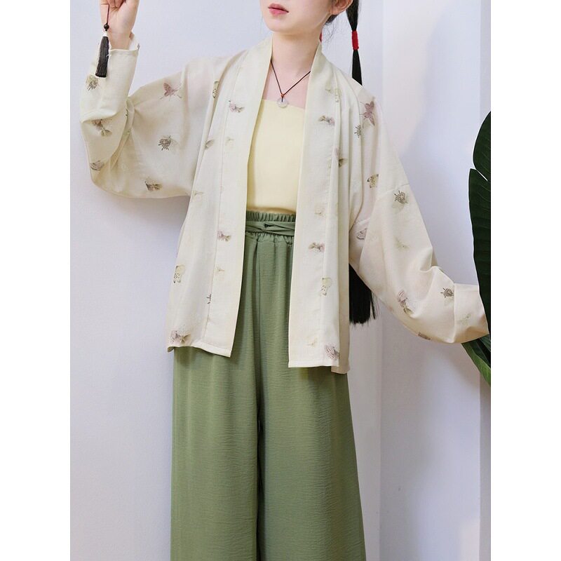 原创宋制汉服女改良宋裤日常通勤汉元素吊带飞机袖三件套春夏款