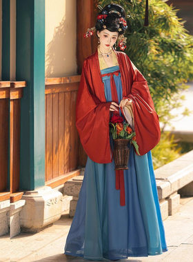 原创汉服女2026新款春秋款唐制法门寺披衫齐胸吊带裙复原日常古装