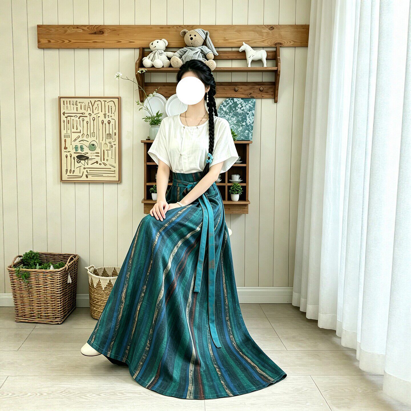 2026年[松涧]汉服女唐圆领短袖人棉唐褙子天丝棉八破裙日常显瘦夏