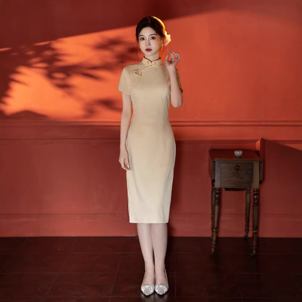 新中式旗袍女2026年新款春季高端气质日常可穿修身改良连衣裙中长