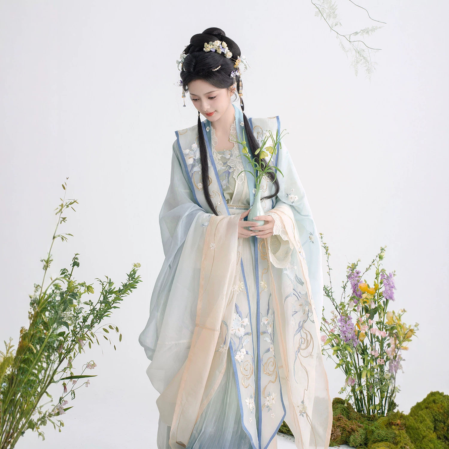 宋制汉服女成人套装大袖衫霞帔套装改良古风齐腰襦裙日常款夏季