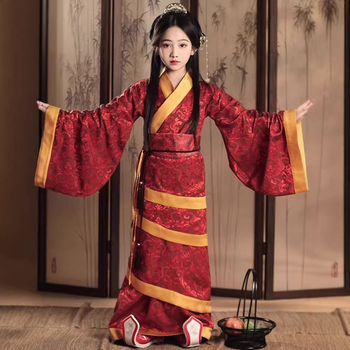 原创汉服女童战国袍2026新款复原曲裾袍秦汉风礼服国风古装演出服